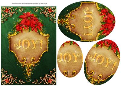 Christmas Poinsettia Joy Oval Pyramid