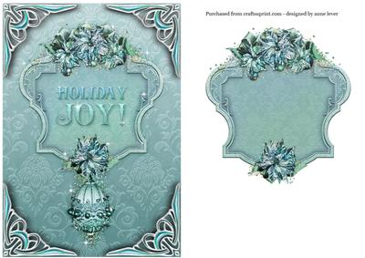 Christmas Ice Blue Poinsettia Holiday Joy