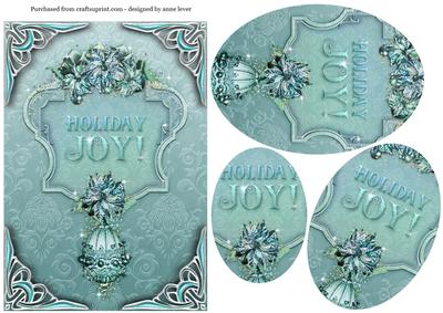 Christmas Ice Blue Poinsettia Pyramid