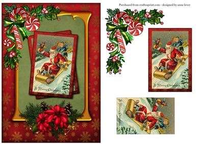 Vintage Christmas - Sledging Santa