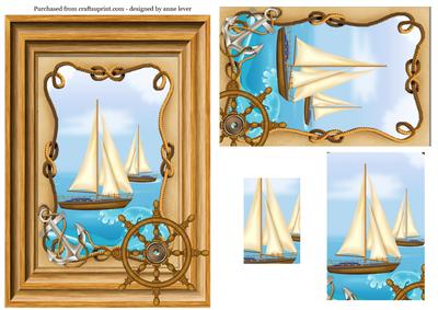 Sailing Nautical Pyramid Topper - Wood