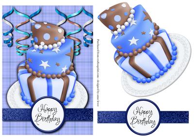 Happy Birthday - Blue Birthday Cake
