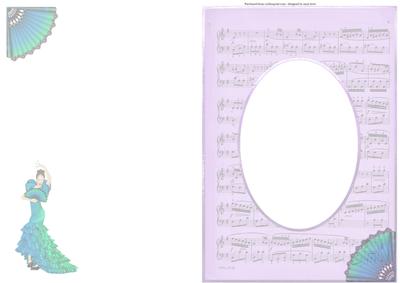 Fan & Flamenco with Sheet Music Frame - Lilac - Insert