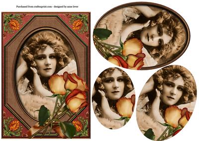 Vintage Beauty & Gorgeous Roses Oval Pyramid
