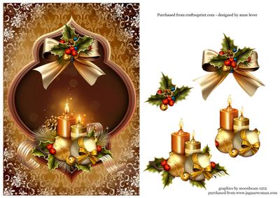Christmas Candles, Baubles & Bow