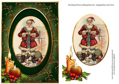 Vintage Santa Filling Stockings
