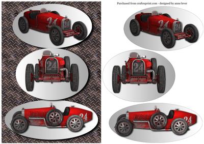 Classic 1926 Red Racing Car + Easy Layers