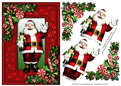 Jolly Father Christmas + Decoupage