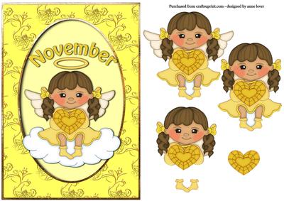 Birthstone Angel - November - Citrine - Yellow