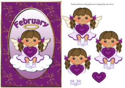 Birthstone Angel - February - Amethyst - Purple