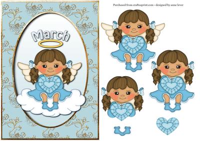 Birthstone Angel - March - Aquamarine - Blue