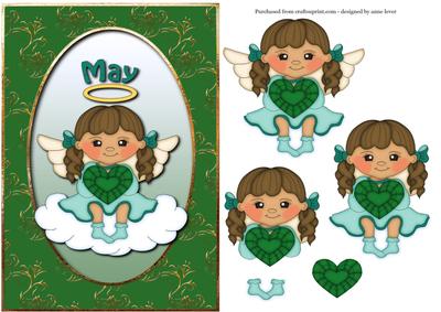 Birthstone Angel - May - Emerald - Green