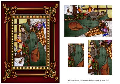 Vintage Santa in Green Cloak Pyramage