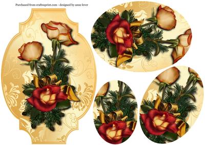 Beautiful Roses Shaped Topper + Oval Pyramage
