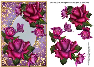 Beautiful Twilight Roses & Gilded Frame