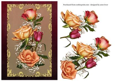 Beautiful Joy Roses on Lace + Decoupage