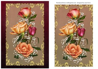 Beautiful Joy Roses on Lace - Quick Card