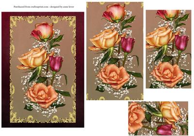 Beautiful Joy Roses on Lace - Pyramage