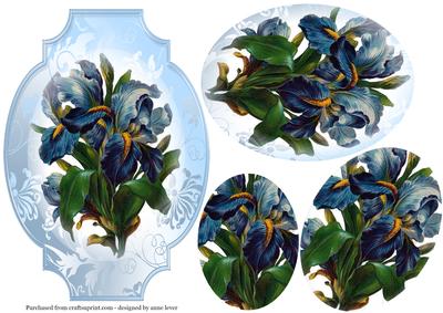 Beautiful Blue Iris Shaped Topper + Pyramage