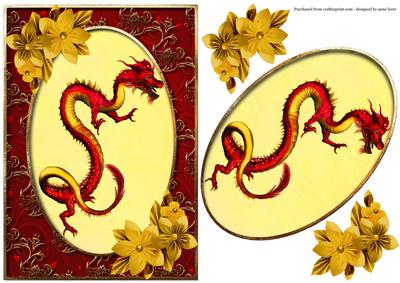 Gorgeous Chinese Dragon with Yellow Flowers