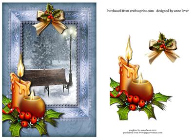 Lovely Snowy Christmas Scene in Lace Frame