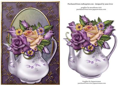 Gorgeous Heritage Roses in a Tall Teapot
