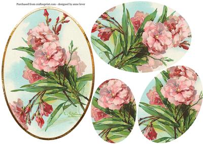 Pretty Pink Floral Oval Pyramid Topper