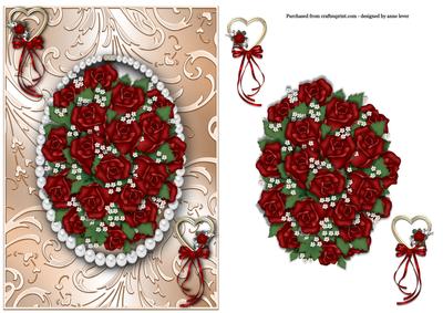 Beautiful Bouquet of Red Roses in Shimmering Frame