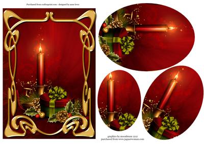 Art Nouveau Christmas Oval Pyramid