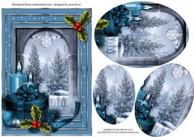 Ice Blue Christmas Oval Pyramid