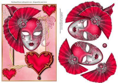 Valentine Masque & Heart+ Decoupage