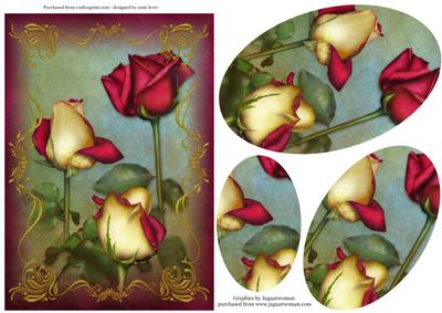 Stunning Roses & Gold Flourish Frame Pyramid