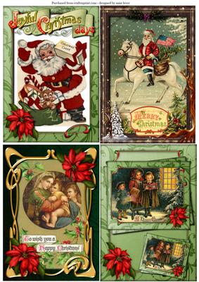 4 Vintage Christmas Quick Toppers