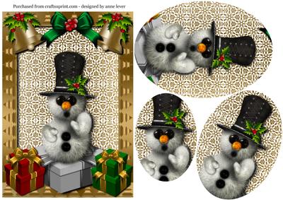 Steampunk Snowman Oval Pyramid