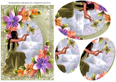 Lady Butterfly - Green - Oval Pyramid