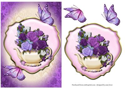 Rose Teapot & Butterflies