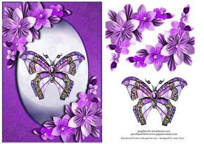 Jewelled Butterfly - Purple