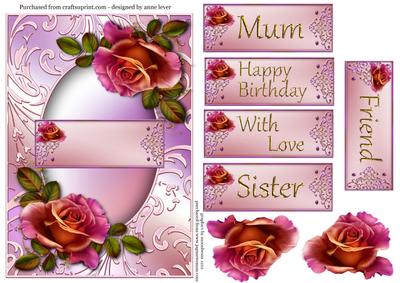Blended Roses & Shimmering Frame + Greetings Plaques