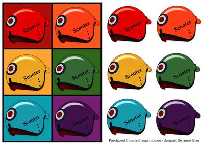 Pop Art Helmets - Mods, Scooter, Male