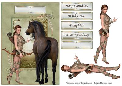 The Huntress & Her Horse + Decoupage