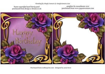 Art Nouveau Roses + Decoupage Frame