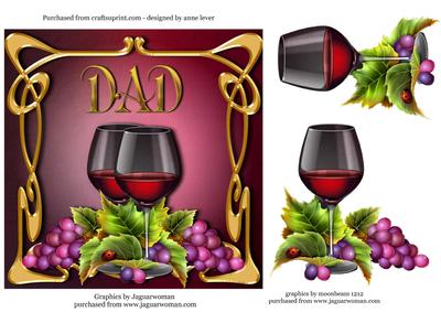 Art Nouveau Red Wine - Dad - More Available