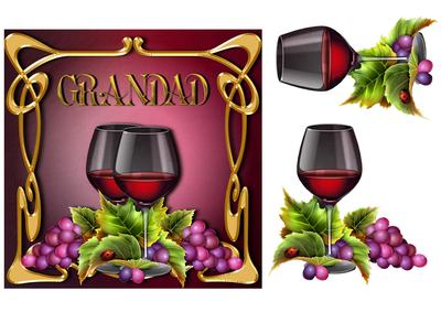 Art Nouveau Red Wine - Grandad - More Available