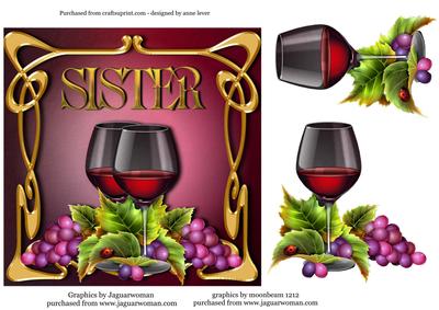 Art Nouveau Red Wine - Sister - More Available