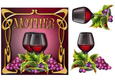 Art Nouveau Red Wine - Mother - More Available