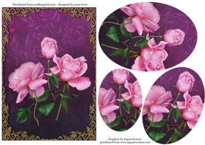 Beautiful Soft Pink Roses Oval Pyramage