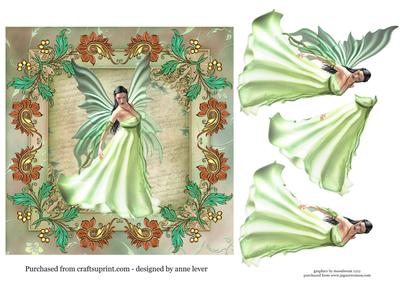 Green Fairy Square Topper + Decoupage