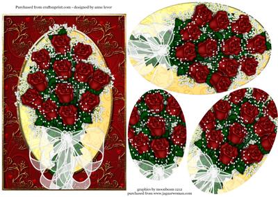 Bouquet of Red Roses - Oval Pyramid