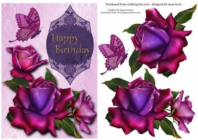 Twilight Roses Happy Birthday + Decoupage