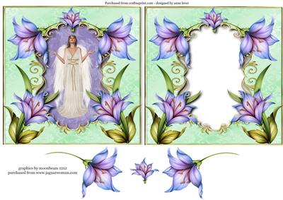 Angel in Floral Frame + Extra Frame & Decoupage